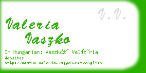 valeria vaszko business card